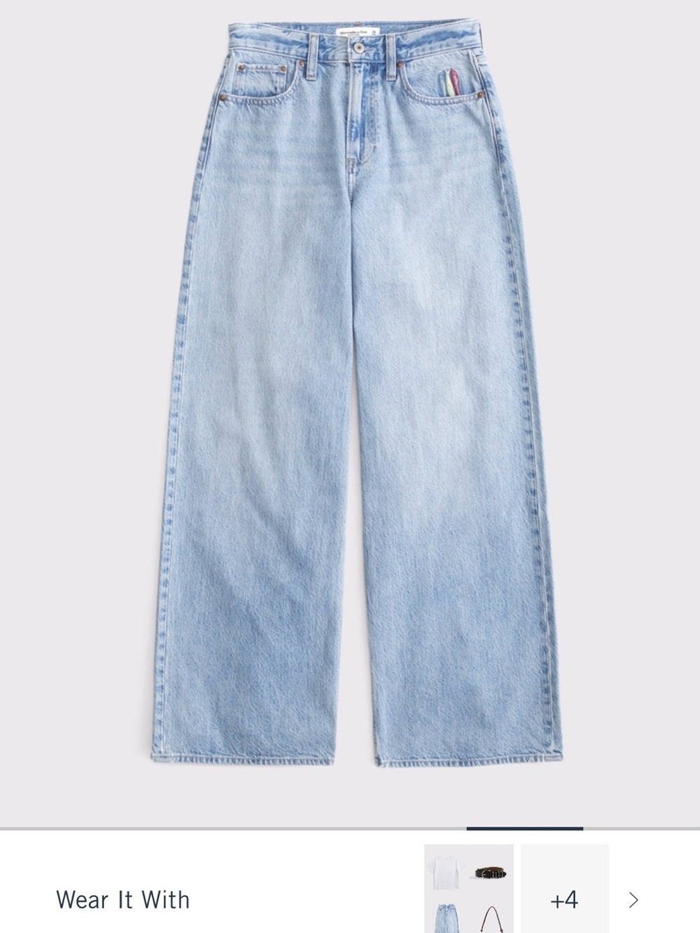 Abercrombie & Fitch Light Wash Wide Leg Jeans